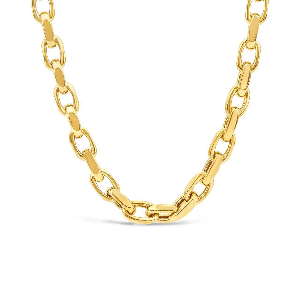 9ct Yellow Gold Diamond Cut Belcher Link Necklet image number 0
