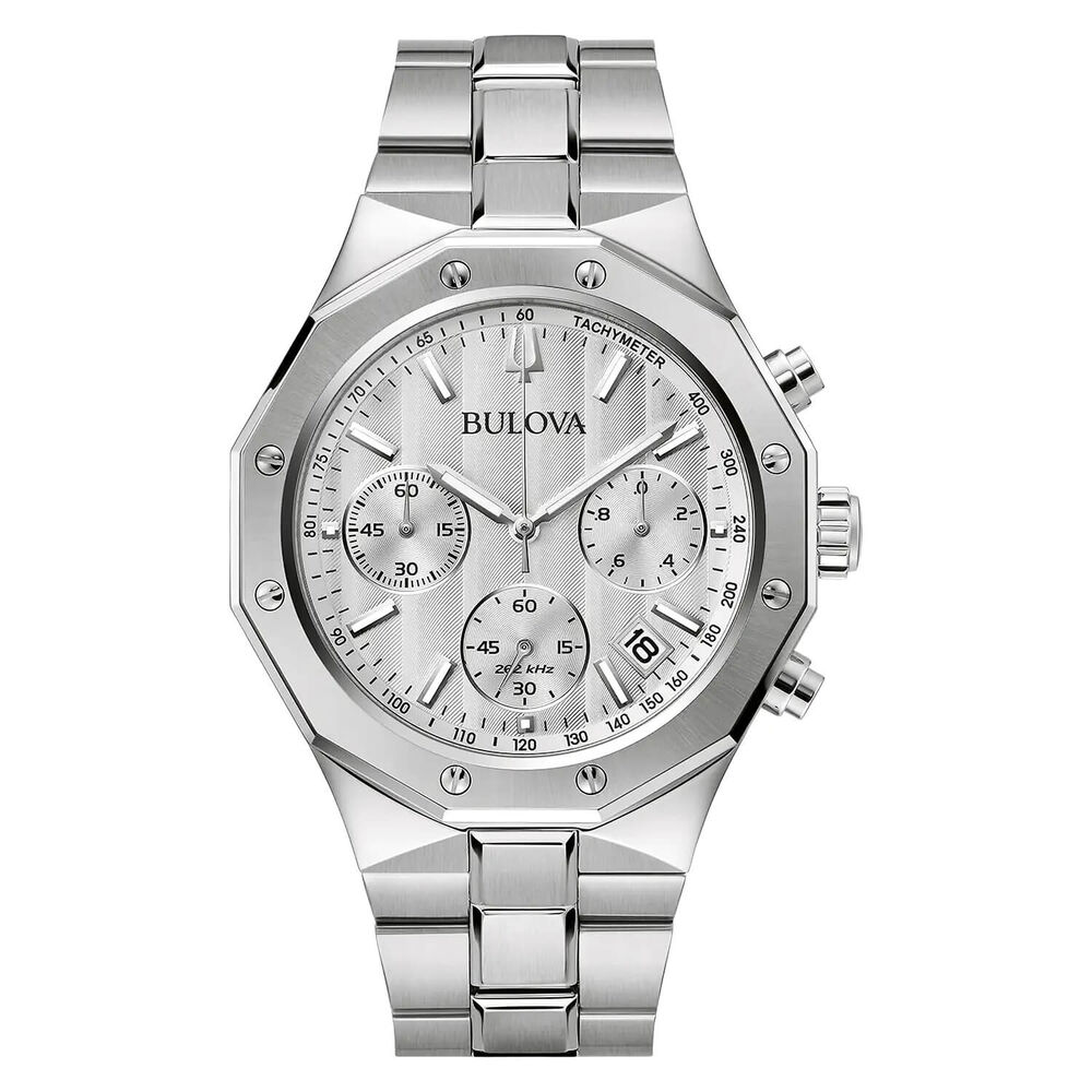 Bulova Prestige 44mm Silver Dial Stainless Steel Bracelet Chronograph Watch