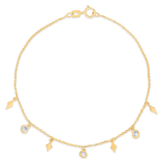9ct Gold Aurora Borealis Droplet Ladies Bracelet
