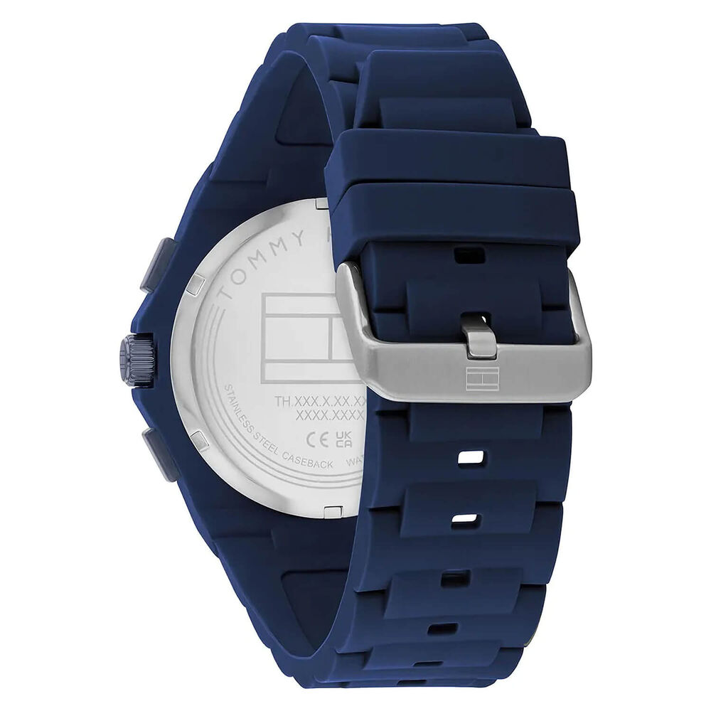 Tommy Hilfiger Chronograph 44mm Blue Dial Silicon Strap Watch image number 2