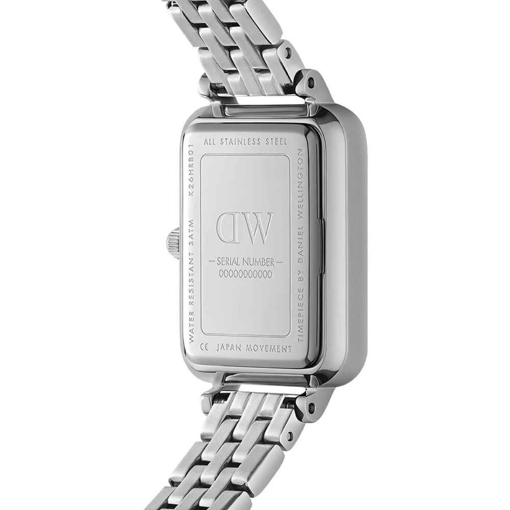Daniel Wellington Quadro 20x26mm Arctic Blue Dial Silver Stainless Steel Bracelet Watch image number 2