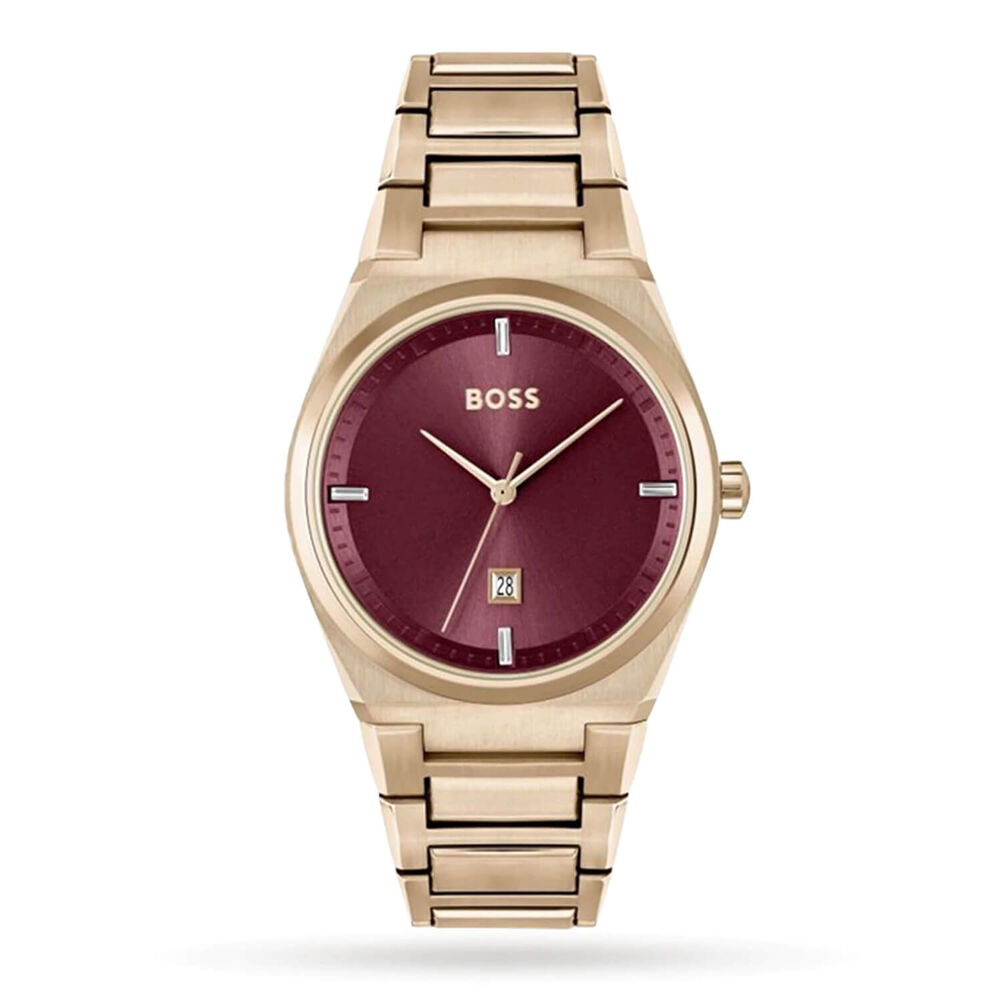 BOSS Steer 36mm Purple Gold Rose Gold Case Watch