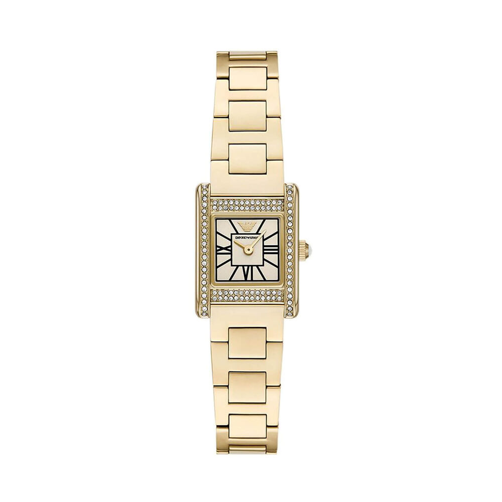 Emporio Armani 20 x 26mm White Dial Gold Tone Stainless Steel Bracelet Watch image number 0