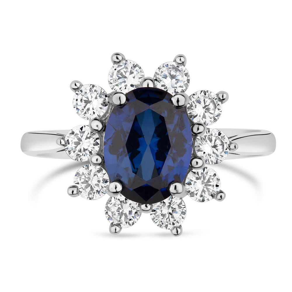 9ct White Gold and Sapphire Ring image number 1