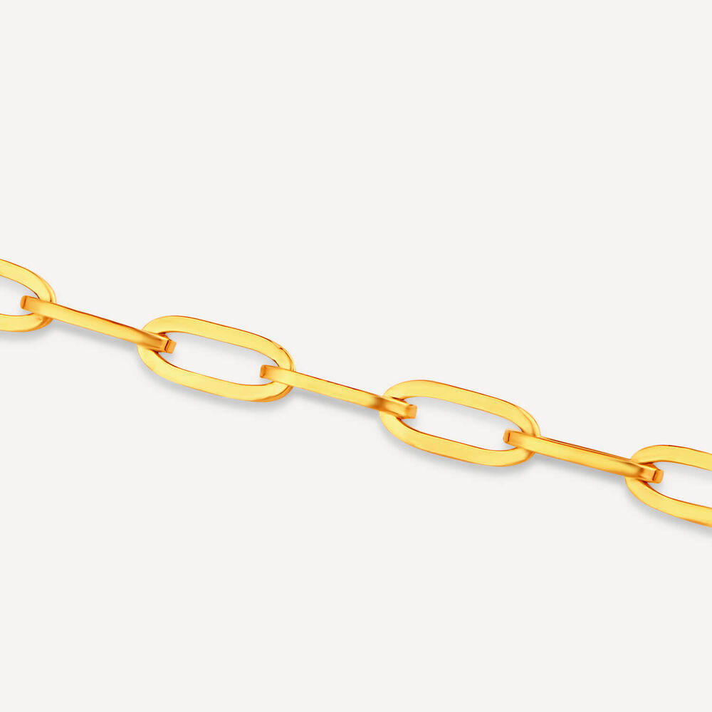 9ct Yellow Gold Paper link Diamond Cut Bracelet image number 2