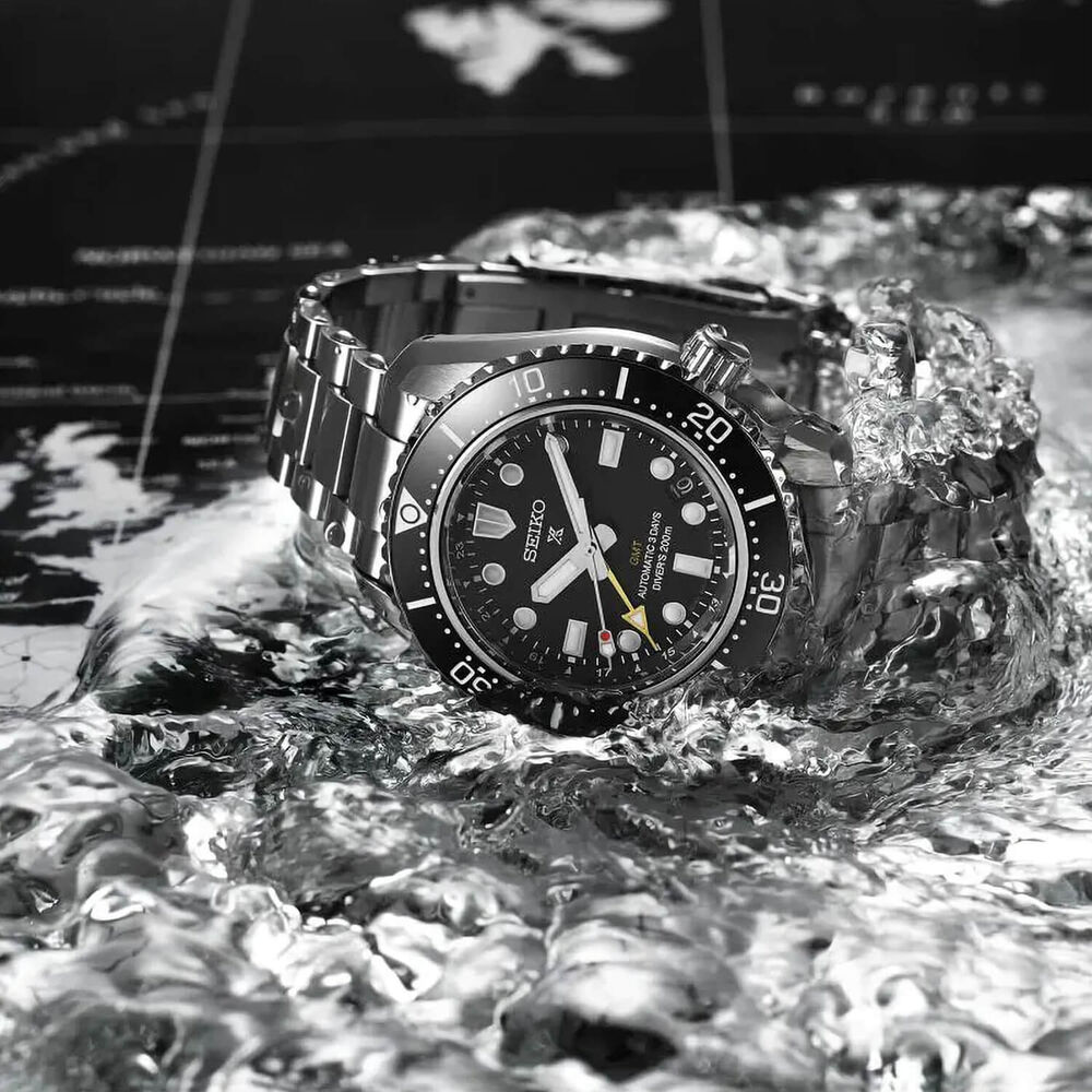 Seiko Prospex 1969 Diver’s Modern Re-Interpretation GMT 42mm Black Dial Watch image number 3