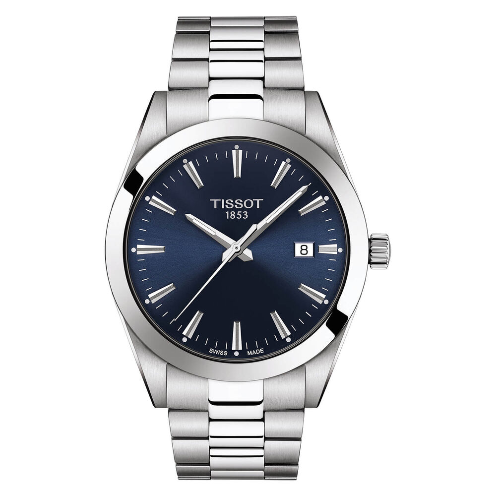 Tissot Gentleman 40mm Blue Dial Steel Case Bracelet Watch