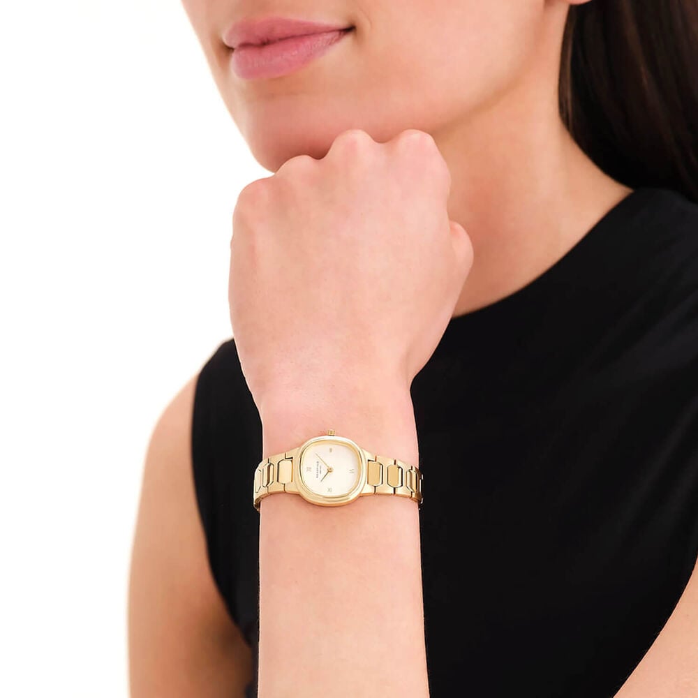 Rosefields Gaia XS 25mm White Dial Gold Tone Stainless Steel Bracelet Watch