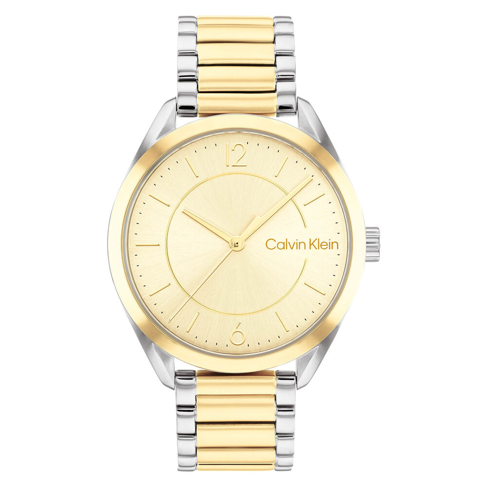 Calvin Klein Timeless Enticing 36mm Champagne Dial Two Tone Bracelet Watch