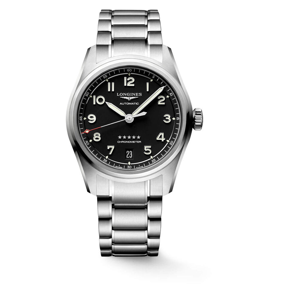 Longines Spirit 37mm Automatic Black Dial Steel Case Bracelet Watch