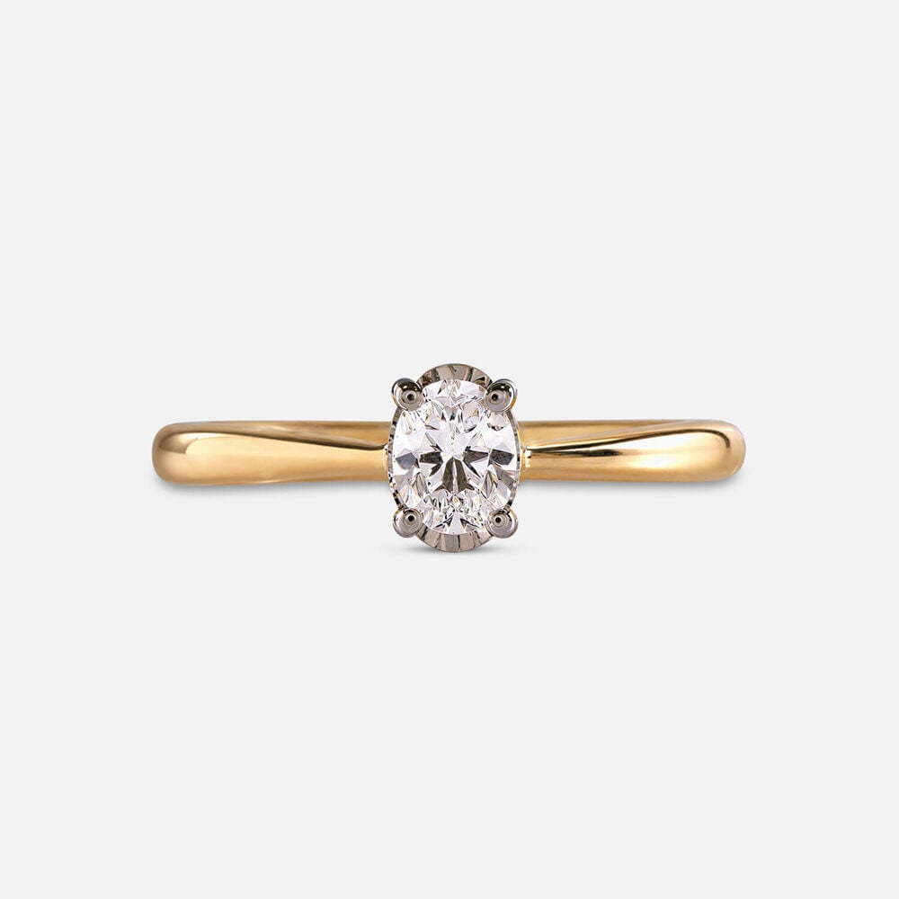 Prism 9ct Yellow Gold 0.33ct Oval Diamond Solitaire Ring