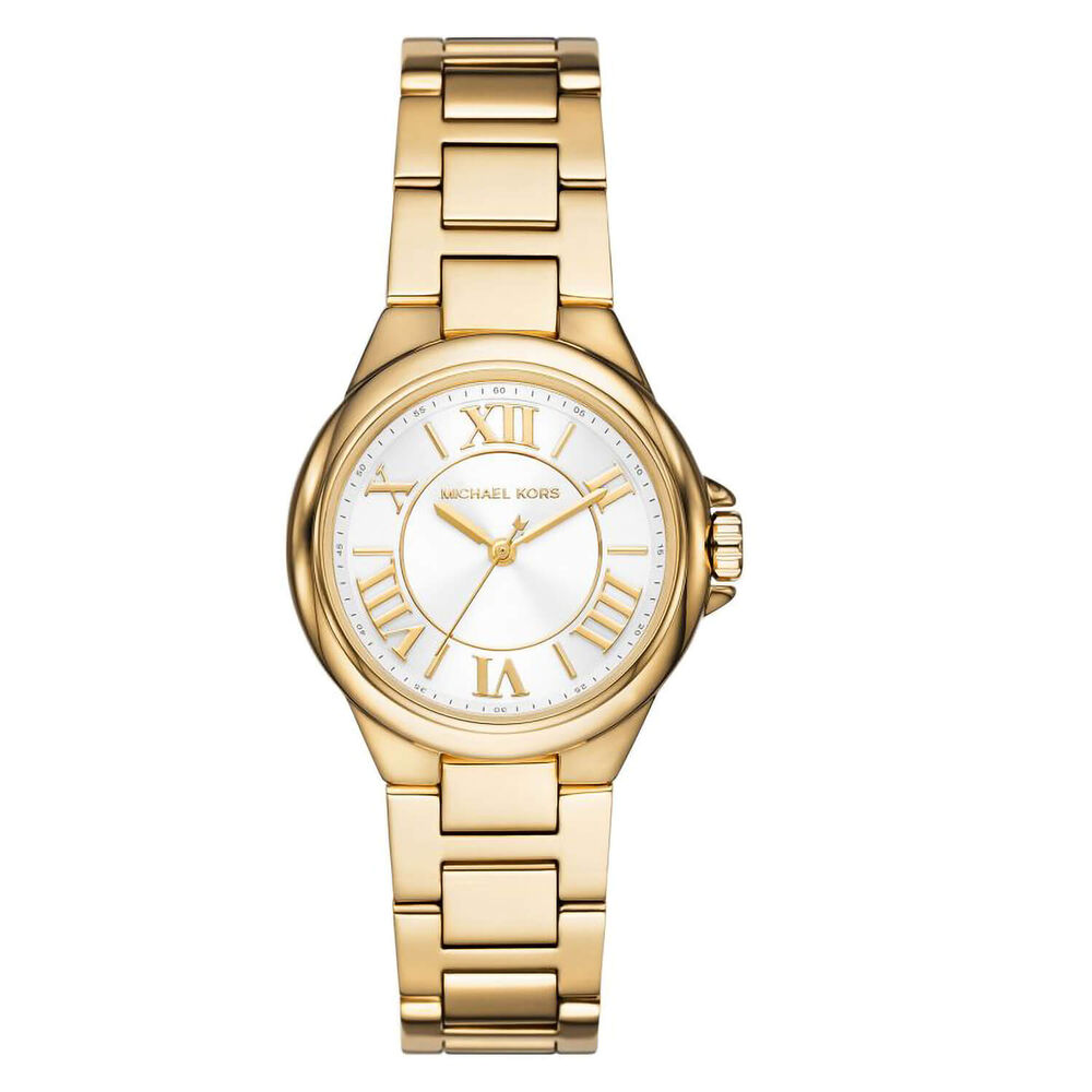 Michael Kors Camille 33mm White Dial Yellow Gold Case Watch