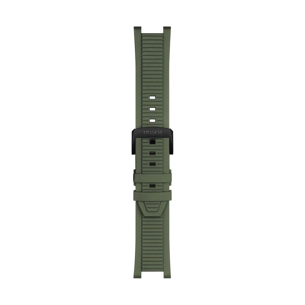 Tissot T-Race Quartz Chronograph 45mm Dark Grey Dial Khaki Rubber Strap Watch image number 4