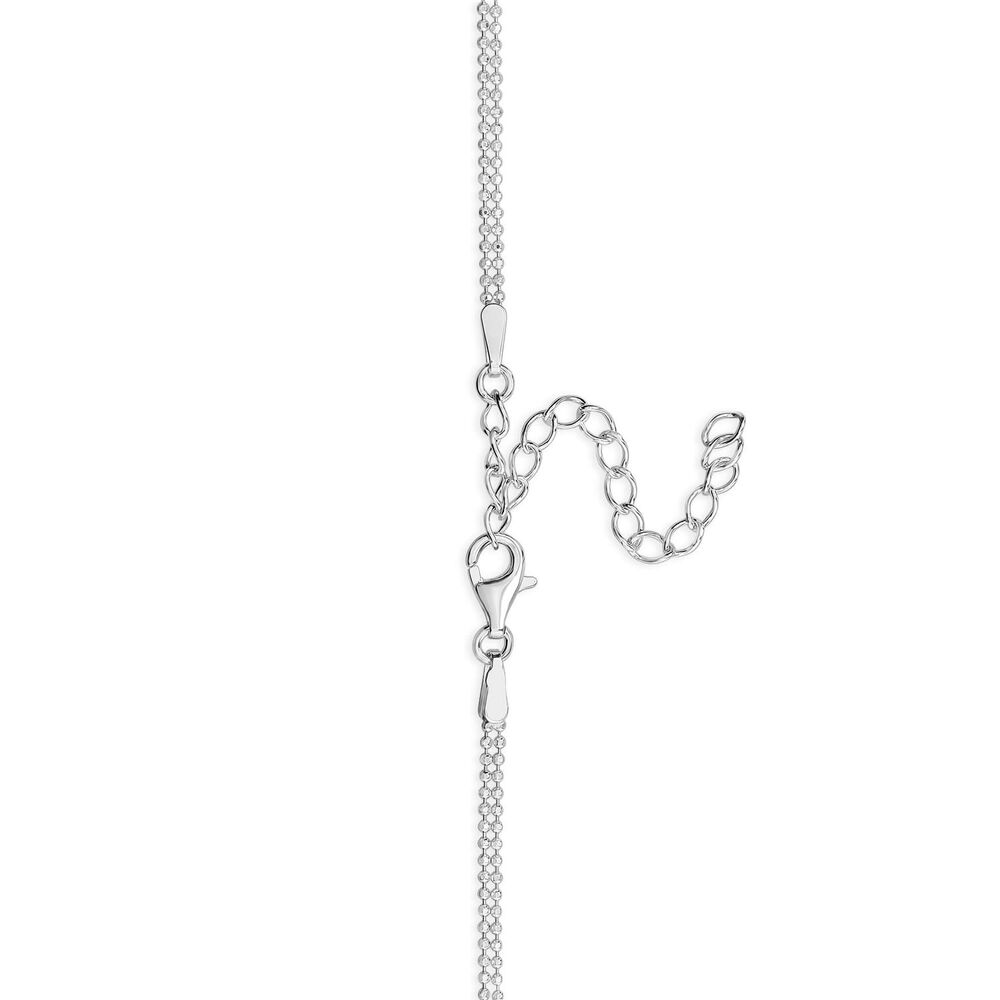 Sterling Silver Moon & Star Beaded Chain Necklet image number 2