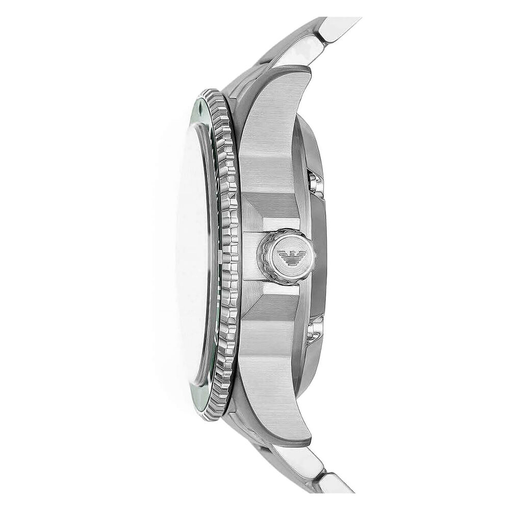 Armani Diver 42mm Green Wave Dial Steel Bracelet Watch