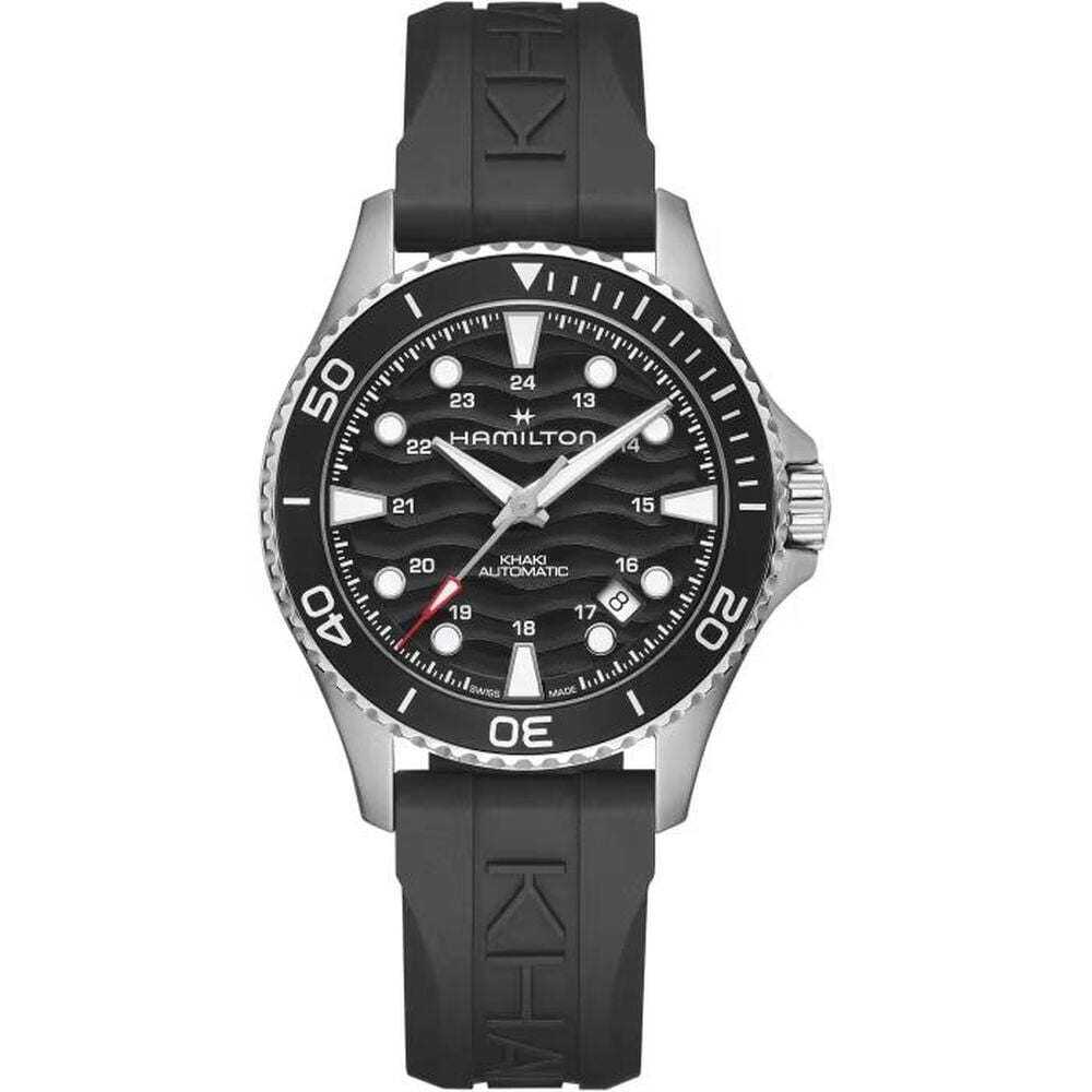 Hamilton Khaki Navy Scuba 40mm Black Dial Black Rubber Strap Watch