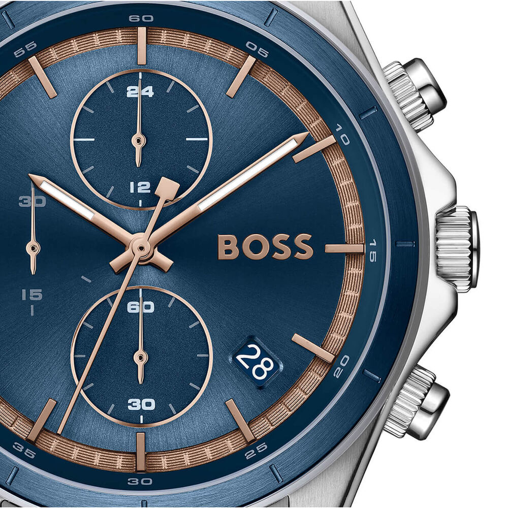 BOSS Bossletic 42mm Blue Dial Steel Bracelet Watch