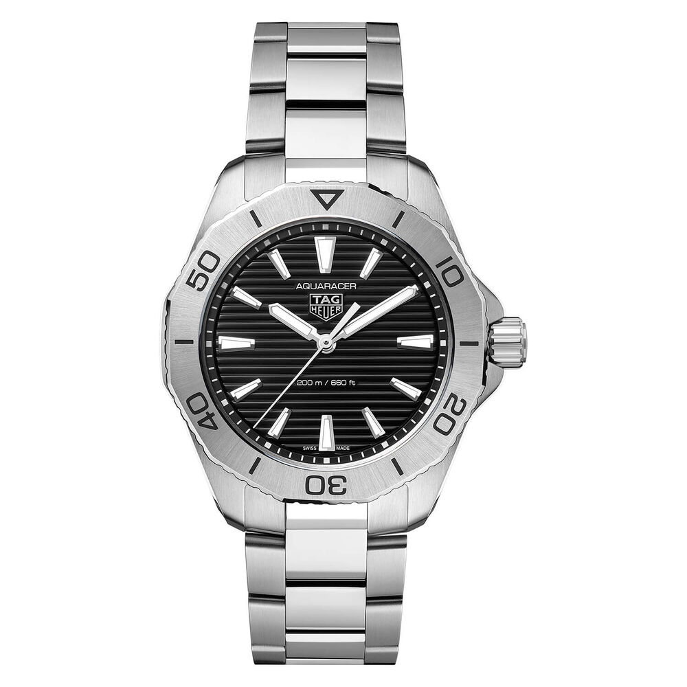 TAG Heuer Aquaracer Professional 200 Quartz 40mm Black Dial Steel Case Bracelet Watch