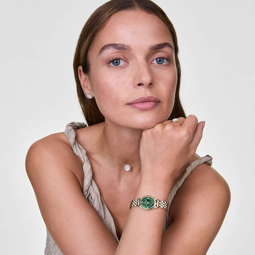 Daniel Wellington Ophelia Mini Emerald Gold 22x25.5mm Dial Gold Plated Steel Bracelet Watch image number 4