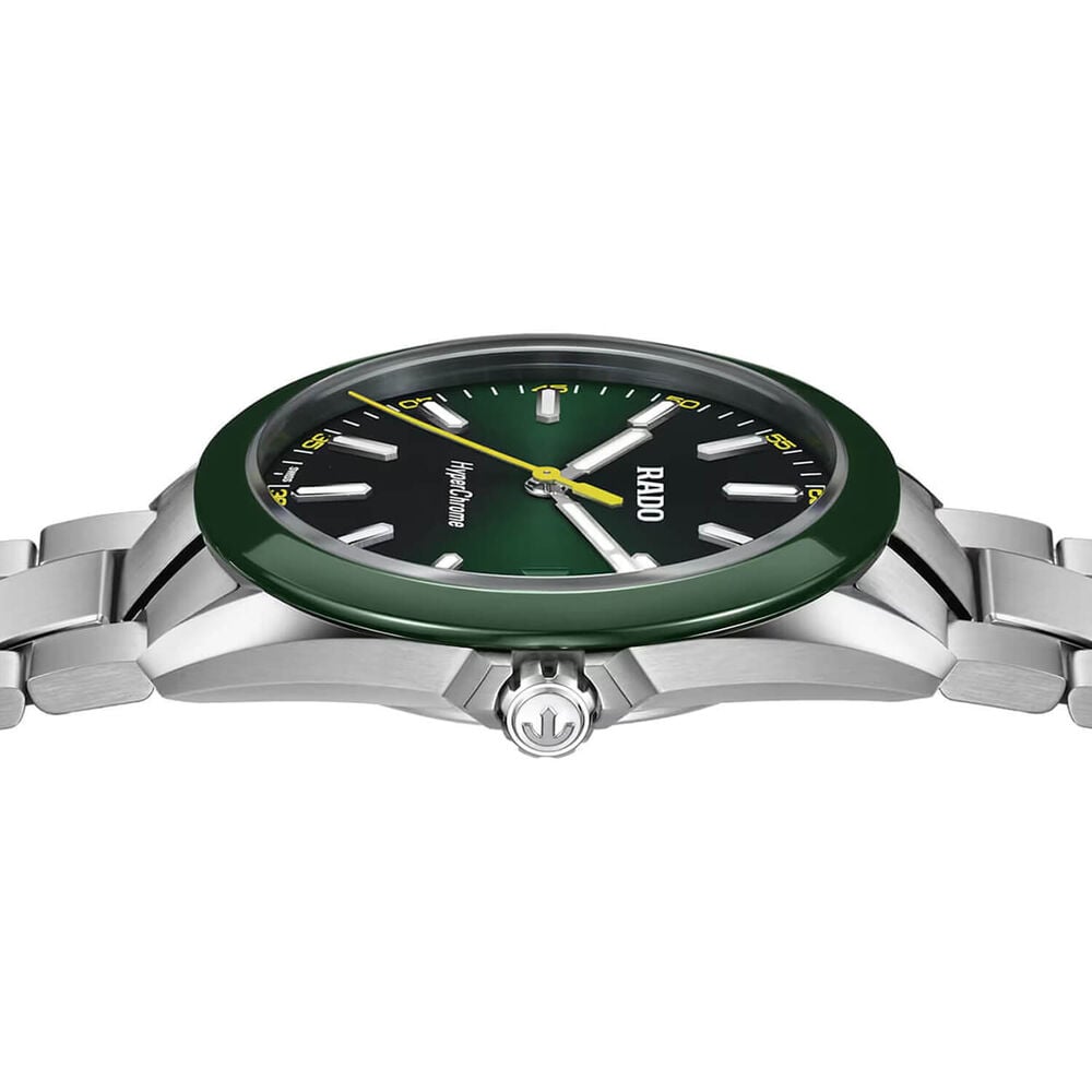 Rado HyperChrome Quartz 41.5mm Green Dial Steel Bracelet Watch
