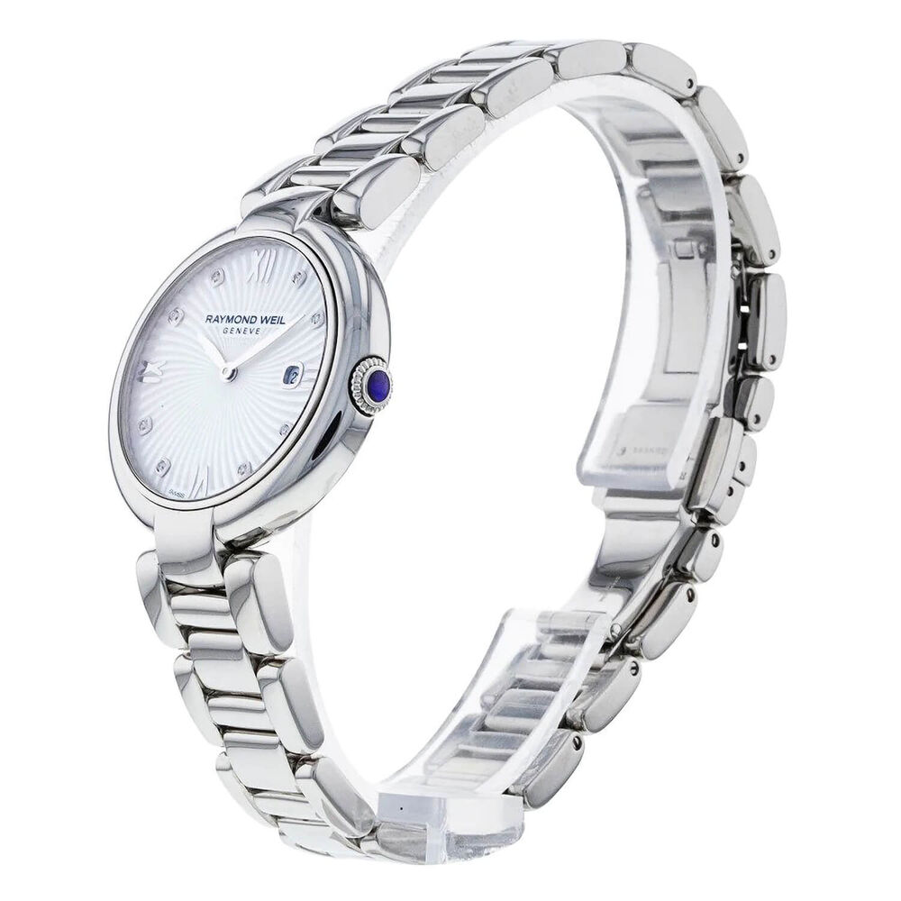 Raymond Weil Shine Quartz 32mm Mother of Pearl Diamond Dot Dial Steel Case Bracelet Watch