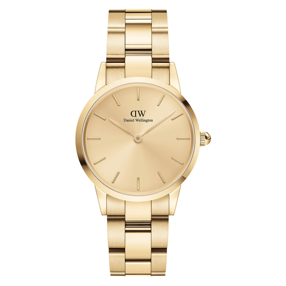 Daniel Wellington Iconic Link Unitone 28mm Gold Dial Yellow Gold Plated Case Bracelet Watch