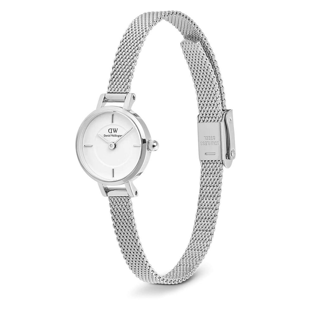 Daniel Wellington Petite Mini Sterling 19mm White Dial Stainless Steel Bracelet Watch image number 2