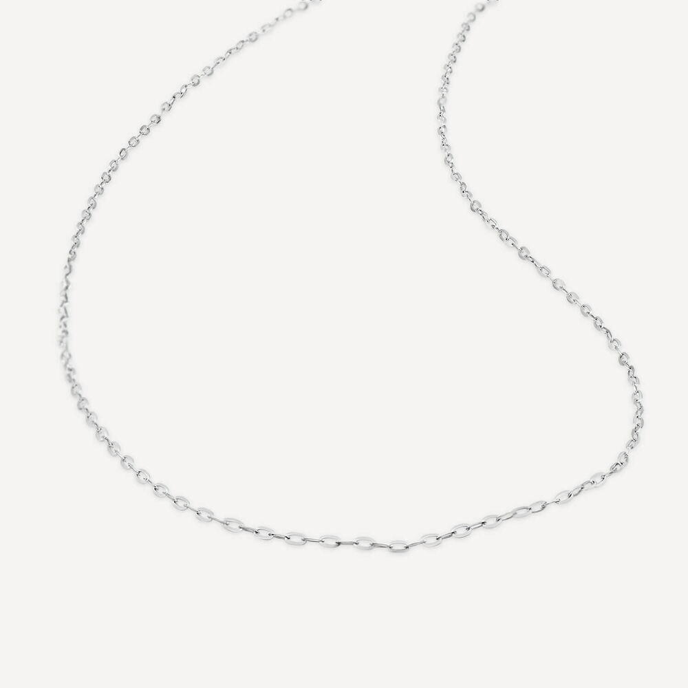 9ct White Gold 18' Rolo Chain Necklet image number 3