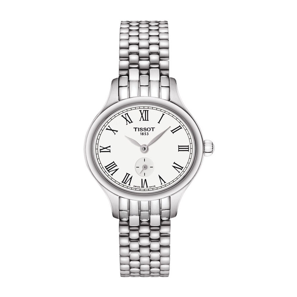Tissot Bella Ladies White Oval Dial Stainless Steel Bracelet Strap Watch