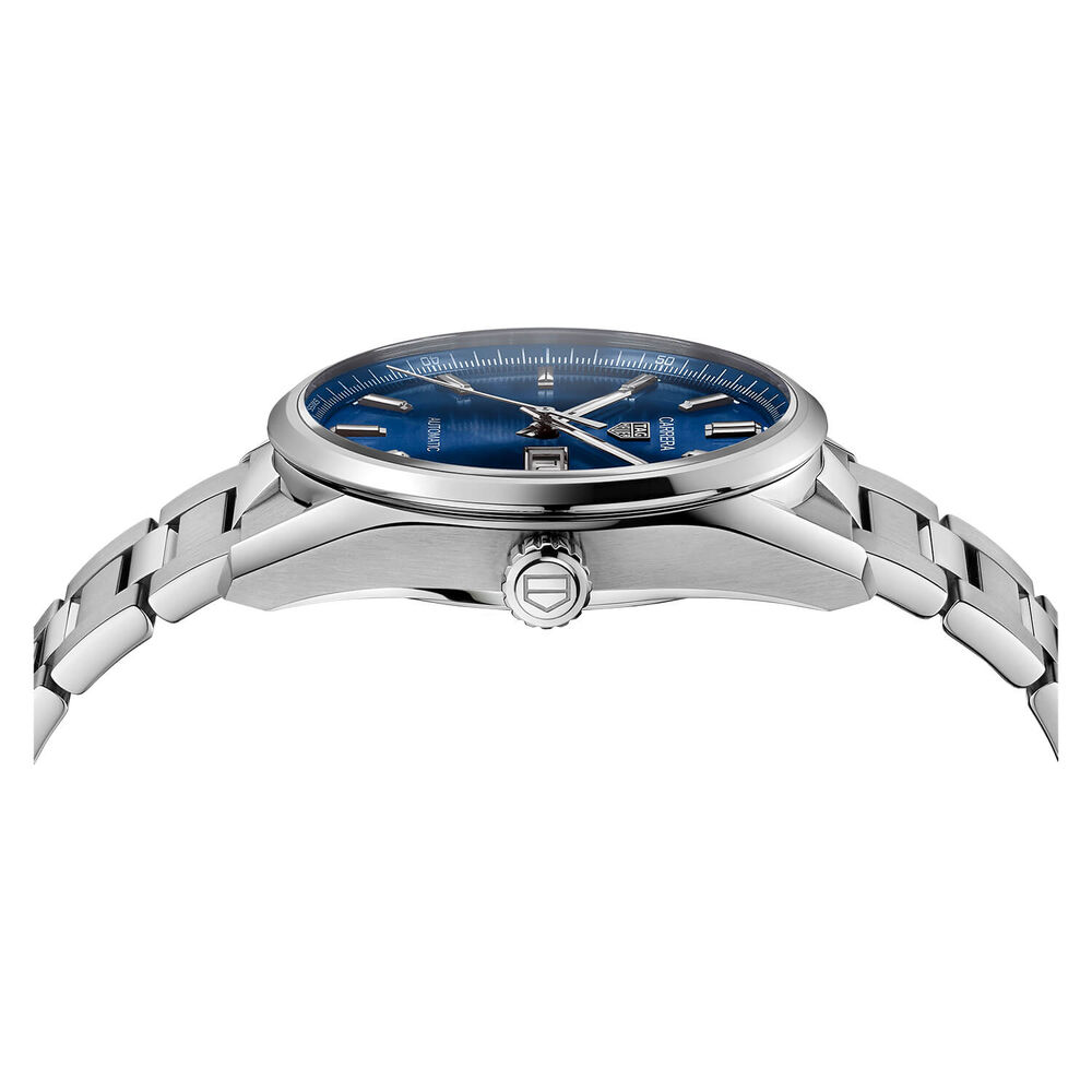 TAG Heuer Carrera Day-Date 41mm Blue Dial Stainless Steel Bracelet Watch image number 3