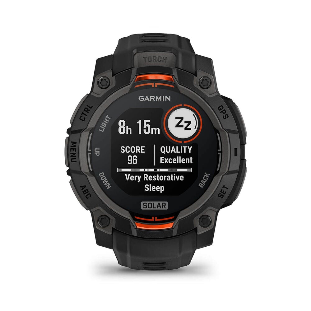 Garmin Instinct 3 Solar 45mm Black Bezel & Silicon Strap Watch image number 4