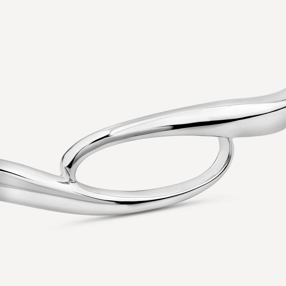Sterling Silver Opened Swirl Cuff Bangle image number 3