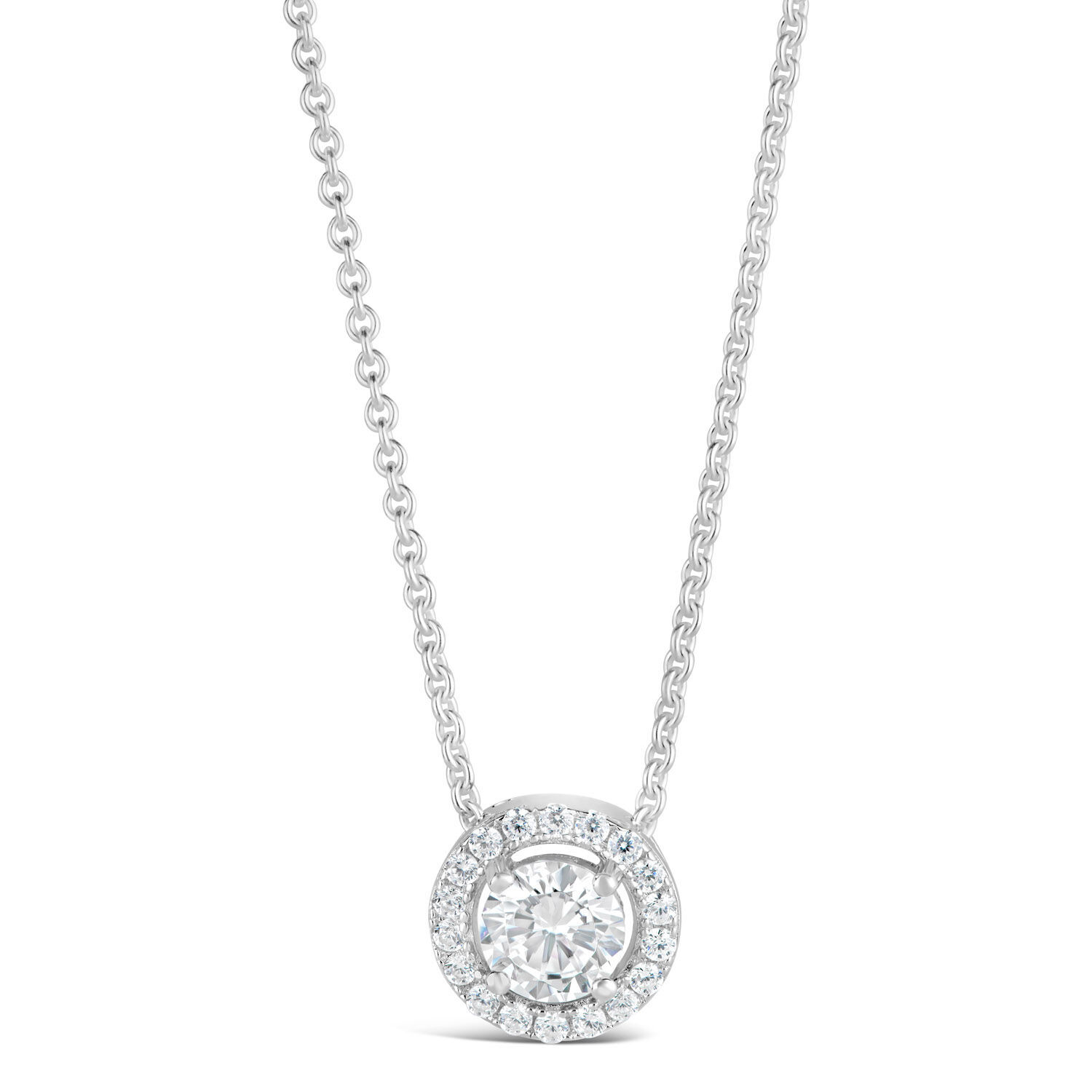 Cubic zirconia deals halo pendant necklace