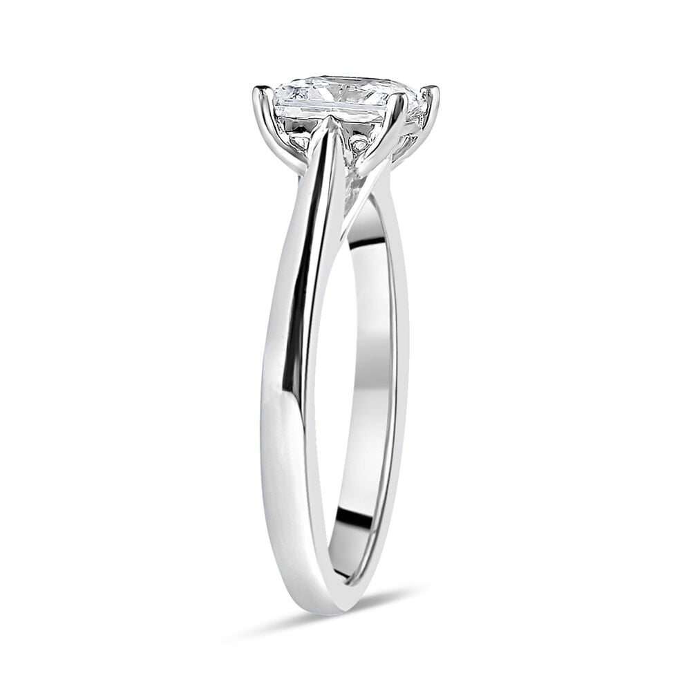 Platinum 1.00ct Princess Diamond Orchid Setting Ring image number 3