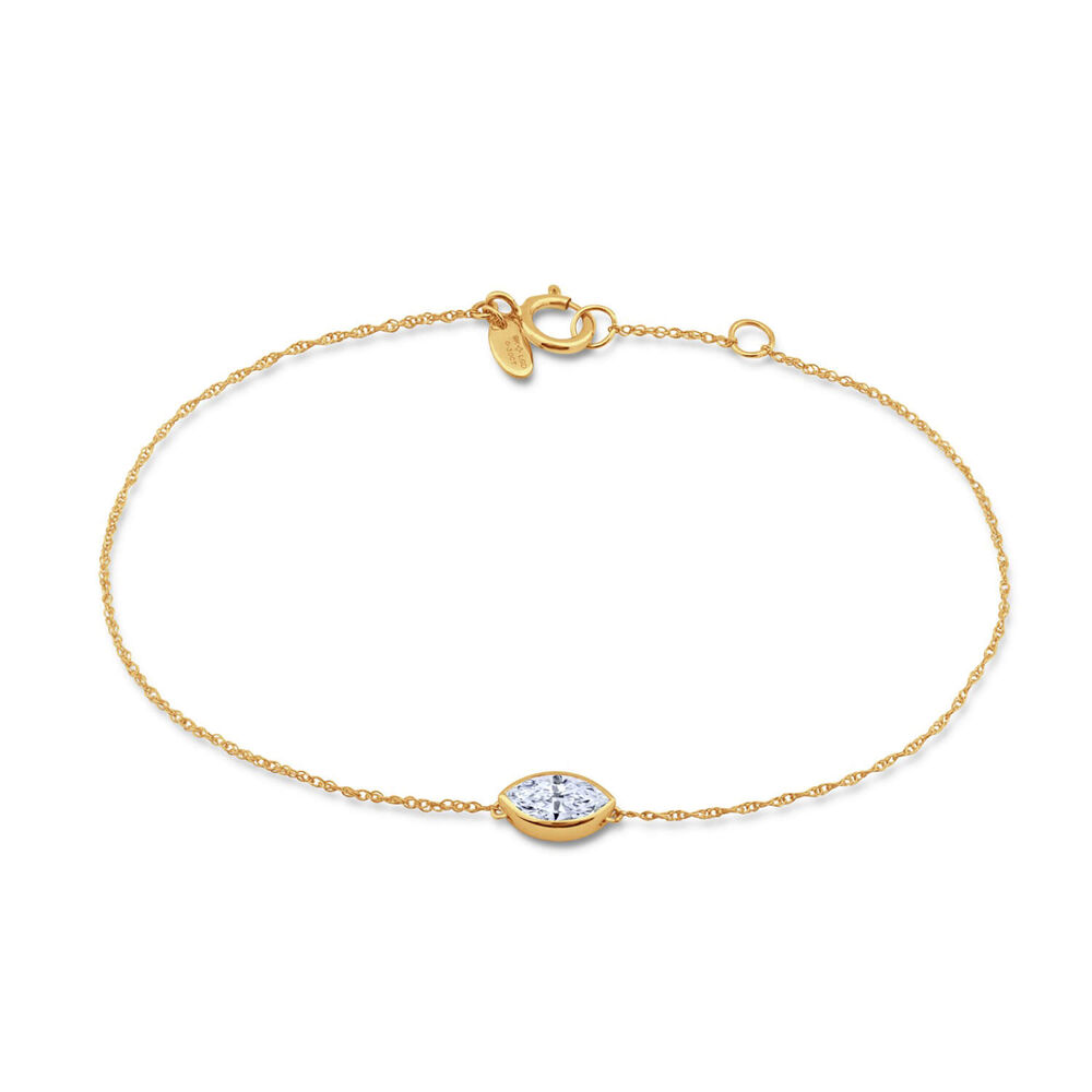 Born Contour 9ct Yellow Gold 0.30ct Marquise Lab Grown Diamond Bracelet