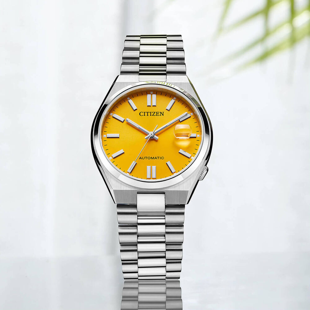Citizen Tsuyosa 40mm Yellow Dial Steel Case Bracelet Watch image number 5