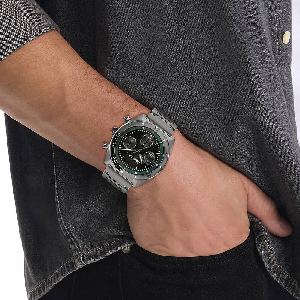 Calvin Klein CK Flex 42mm Black Dial Grey Stainless Steel Bracelet Watch image number 3