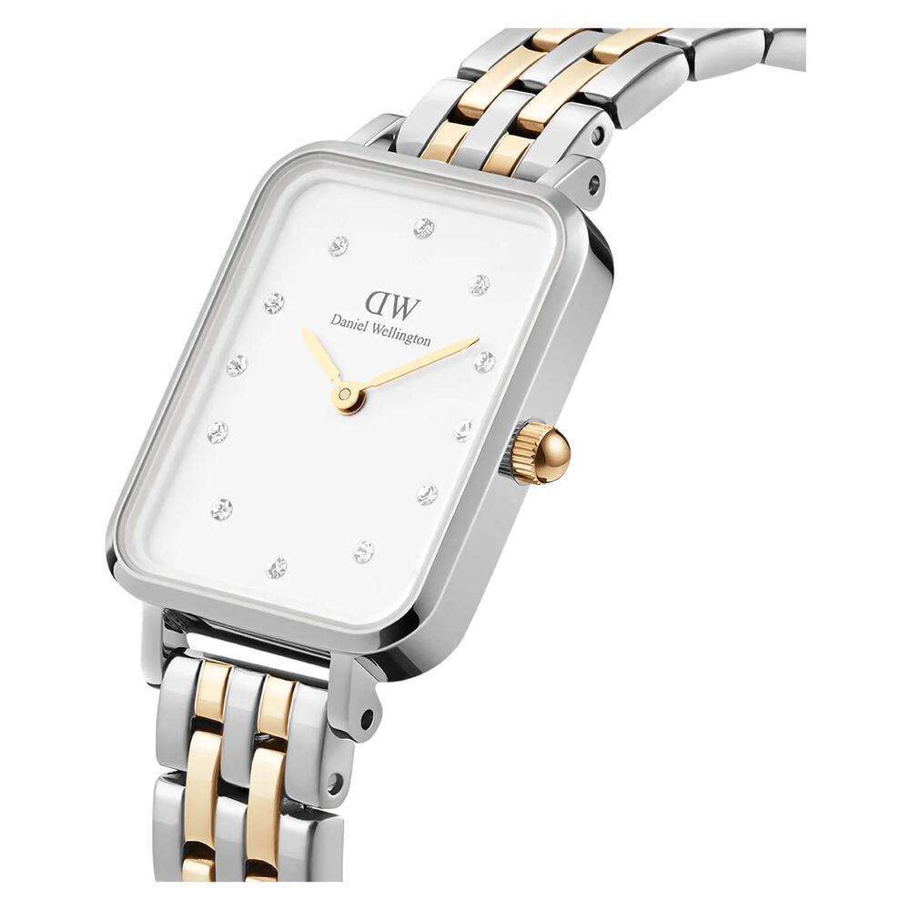 Daniel Wellington Quadro Lumine 20x26mm Eggshell White Dial Two-Tone Steel Bracelet Watch image number 1