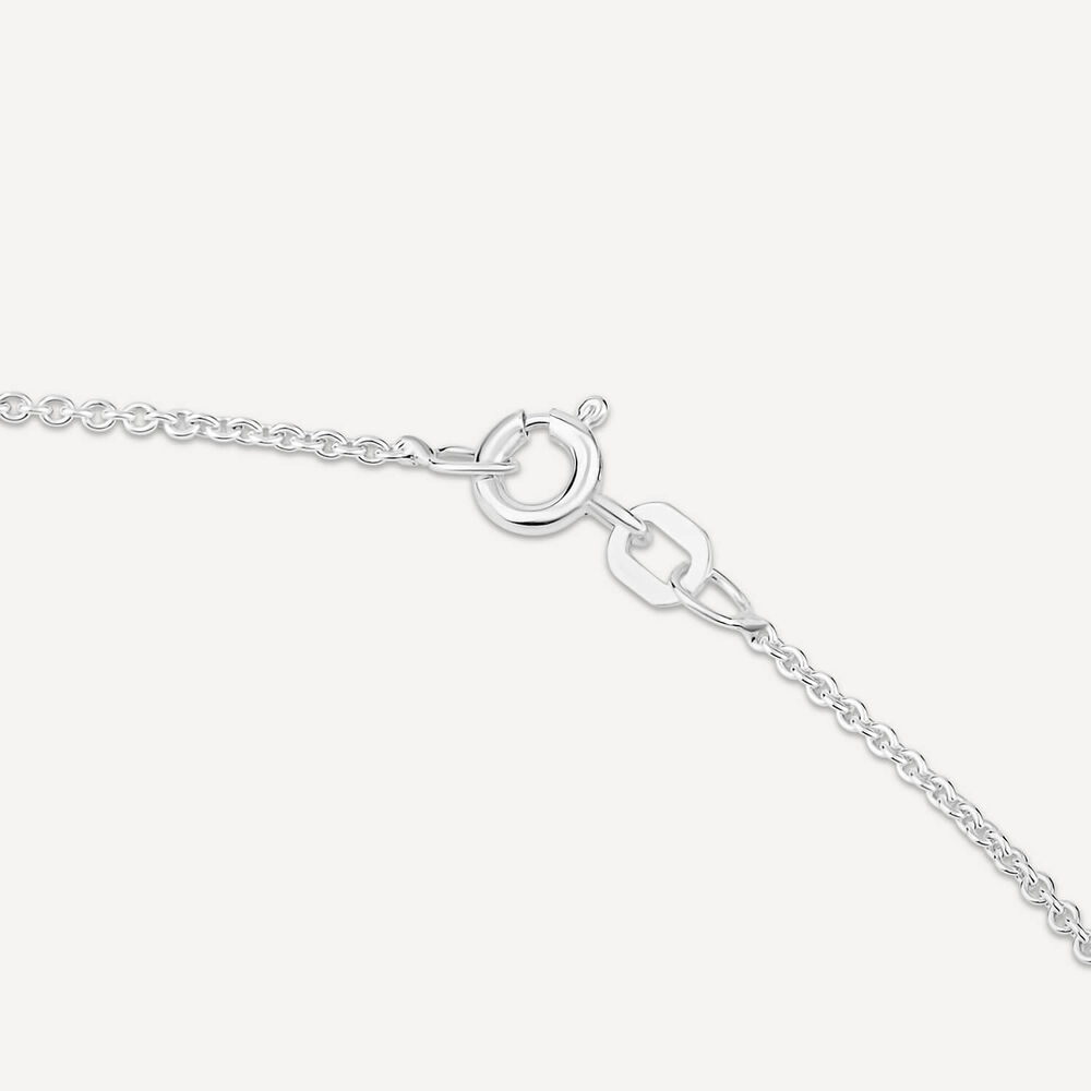 Silver crystal heart locket (Chain Included) image number 4