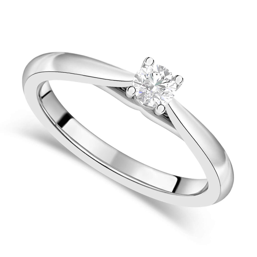 Platinum 0.25ct Round Diamond Orchid Setting Ring