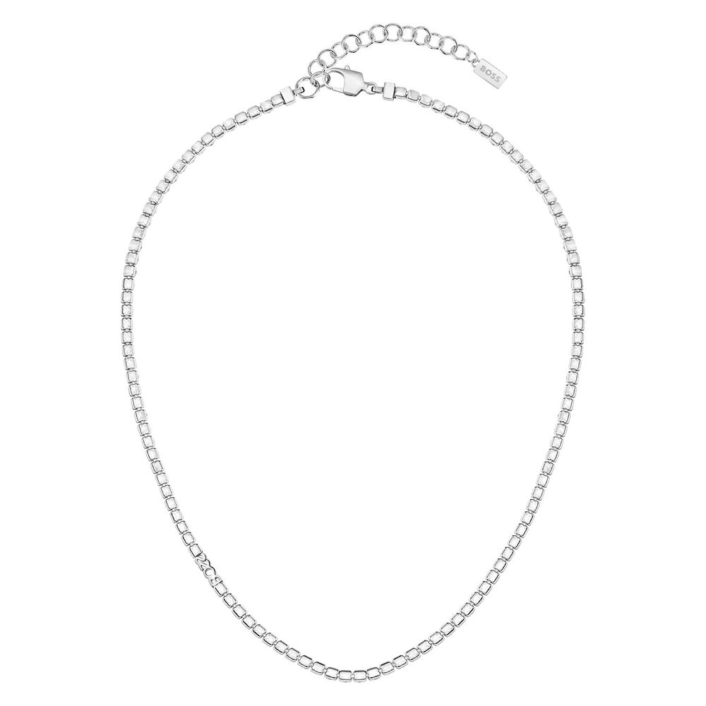 BOSS Stainless Steel Clear & Champagne Coloured Crystals Necklace image number 1