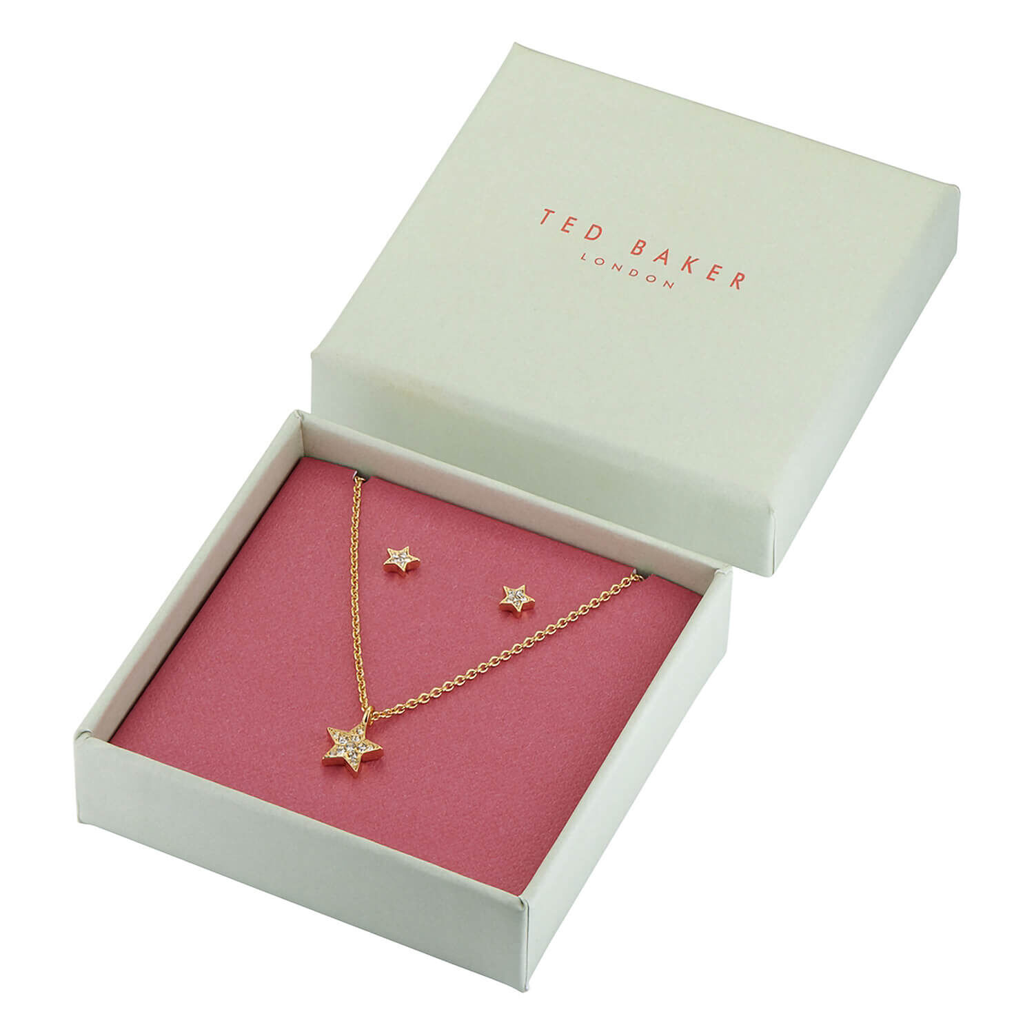 Ted Baker Womens Rose Gold/Glitter Saraah Sparkle Heart Pendant | Hurleys