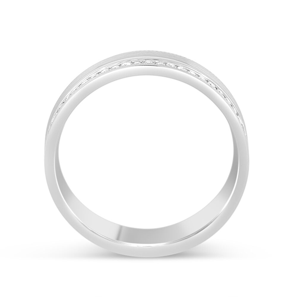 Men's 9ct White Gold Diamond-set 5mm Wedding Ring image number 2