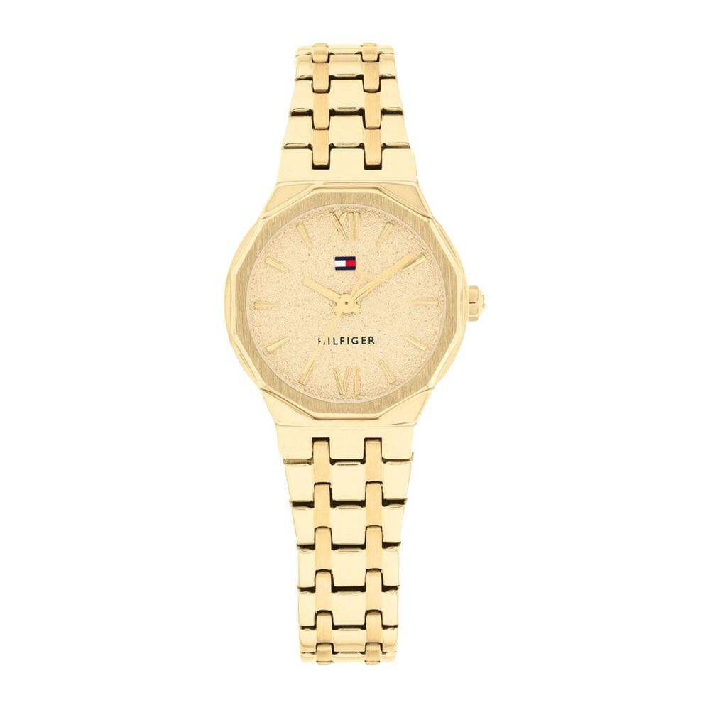Tommy Hilfiger Mackenzie 25mm Gold Dial Gold Tone Stainless Steel Bracelet Watch