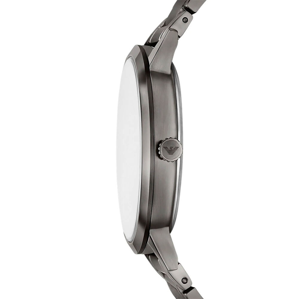 Emporio Armani Ruggero 43mm Blue Dial Dark Grey Stainless Steel Bracelet Watch