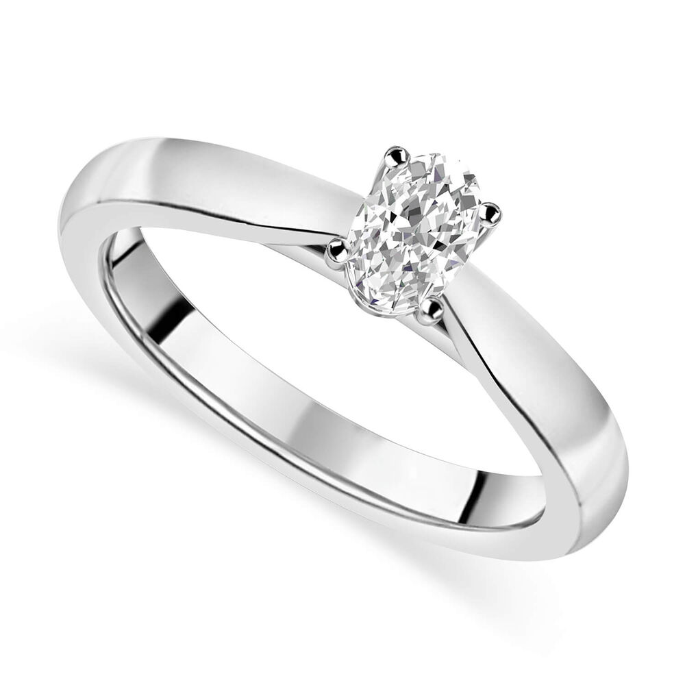 18ct White Gold 0.40ct Oval Diamond Orchid Setting Ring