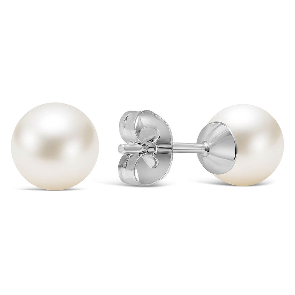 Sterling Silver Freshwater 6-6.5mm Pearl Stud Earrings