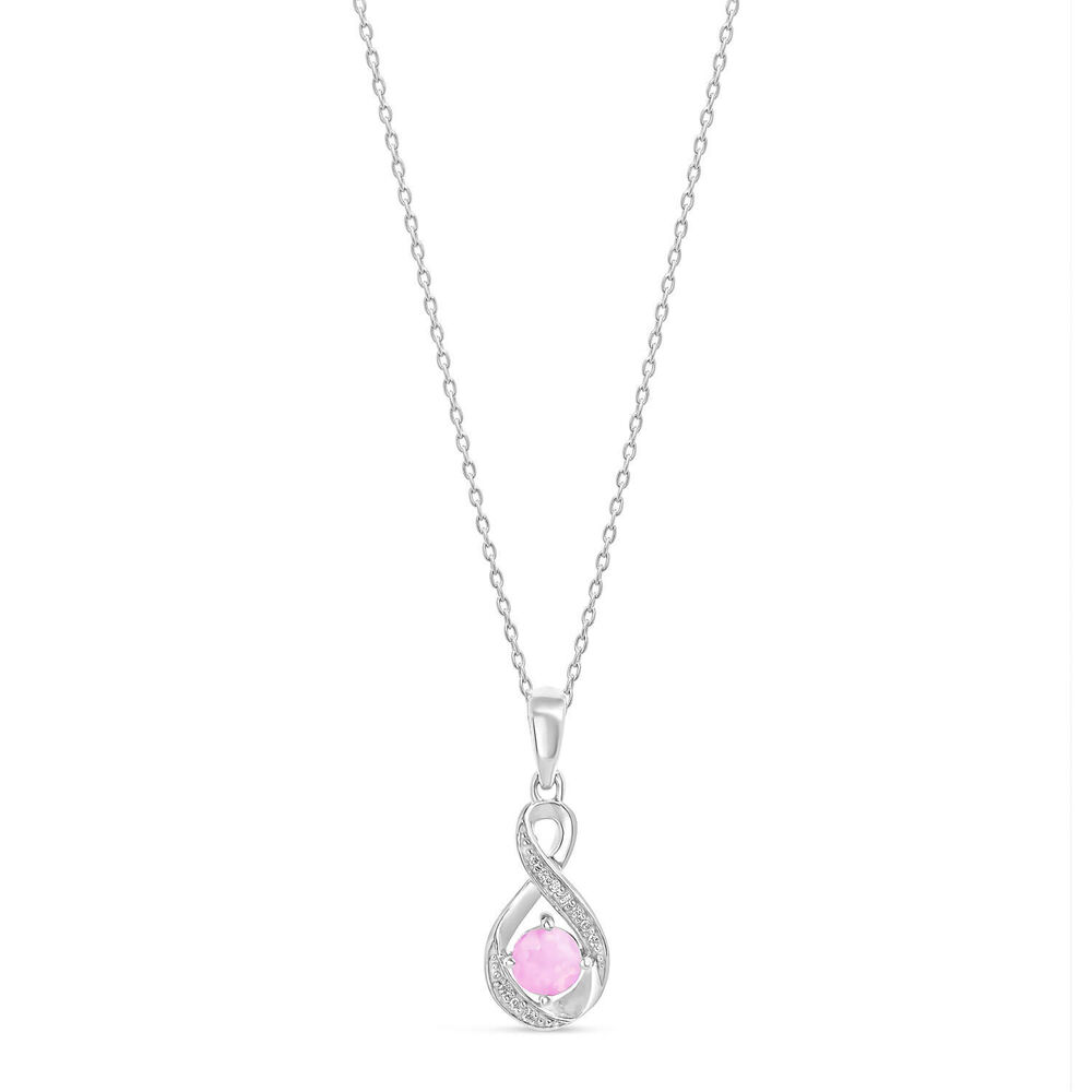 Sterling Silver and Cubic Zirconia October Birthstone Pendant (Chain Included)