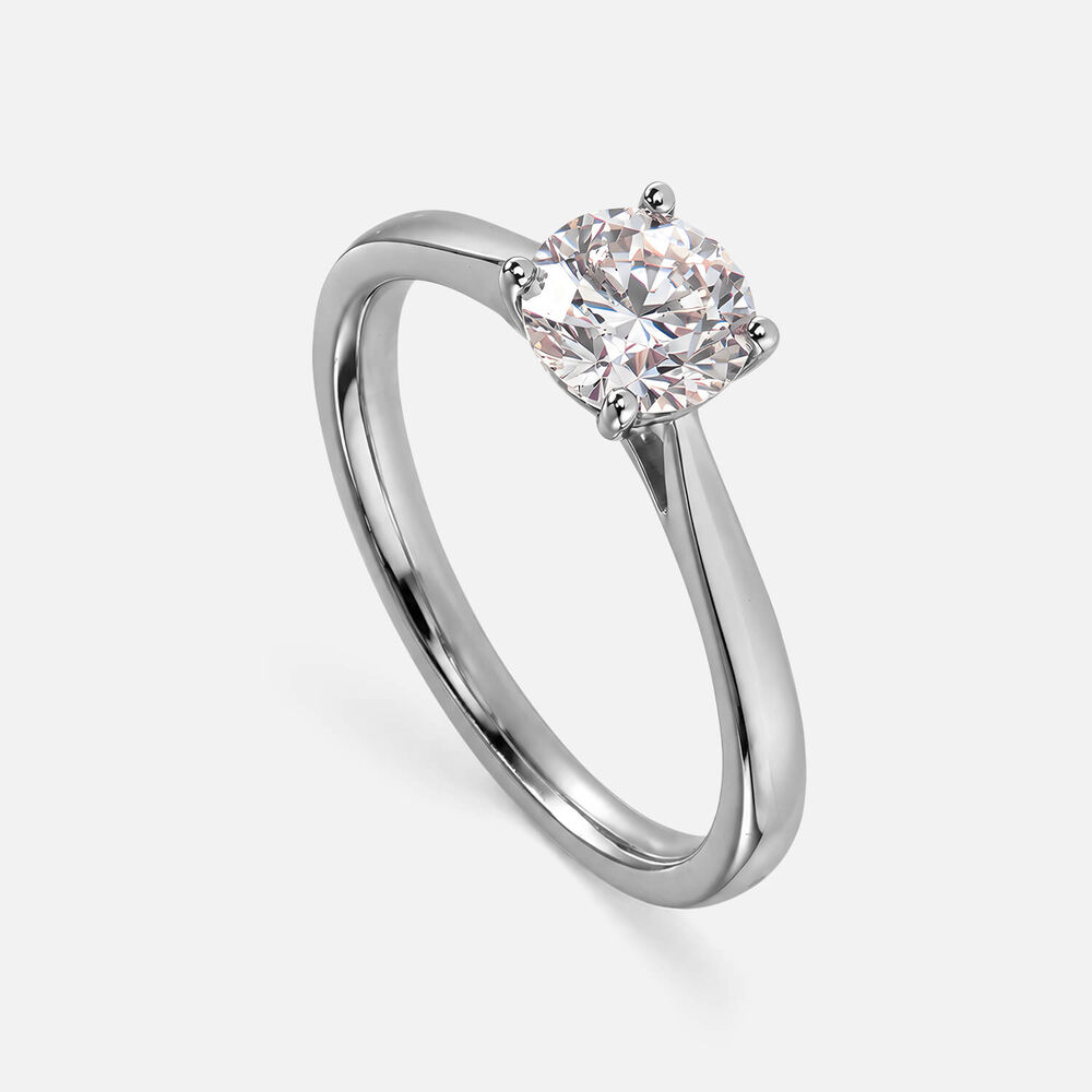 Classic Platinum 1.00ct Round Brilliant Diamond Four Claw Solitaire Ring