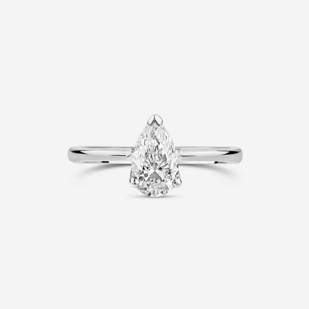 Born Platinum Lab Grown 1ct Pear Diamond Ring image number 1
